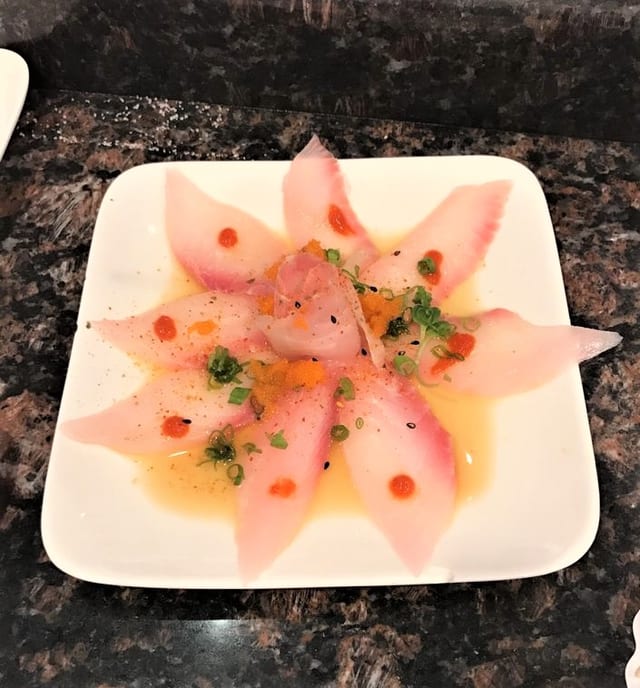 Spicy White Fish Sashimi.